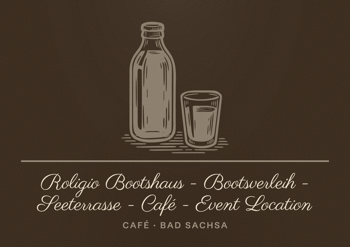 Illustriertes Poster von Roligio Bootshaus - Bootsverleih - Seeterrasse - Café - Event Location, Café in Bad Sachsa
