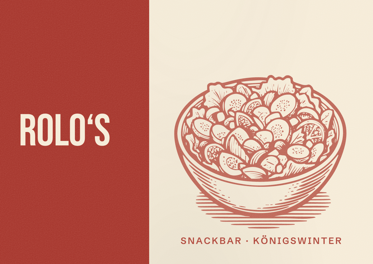 Illustriertes Poster von RoLo‘s, Snackbar in Königswinter