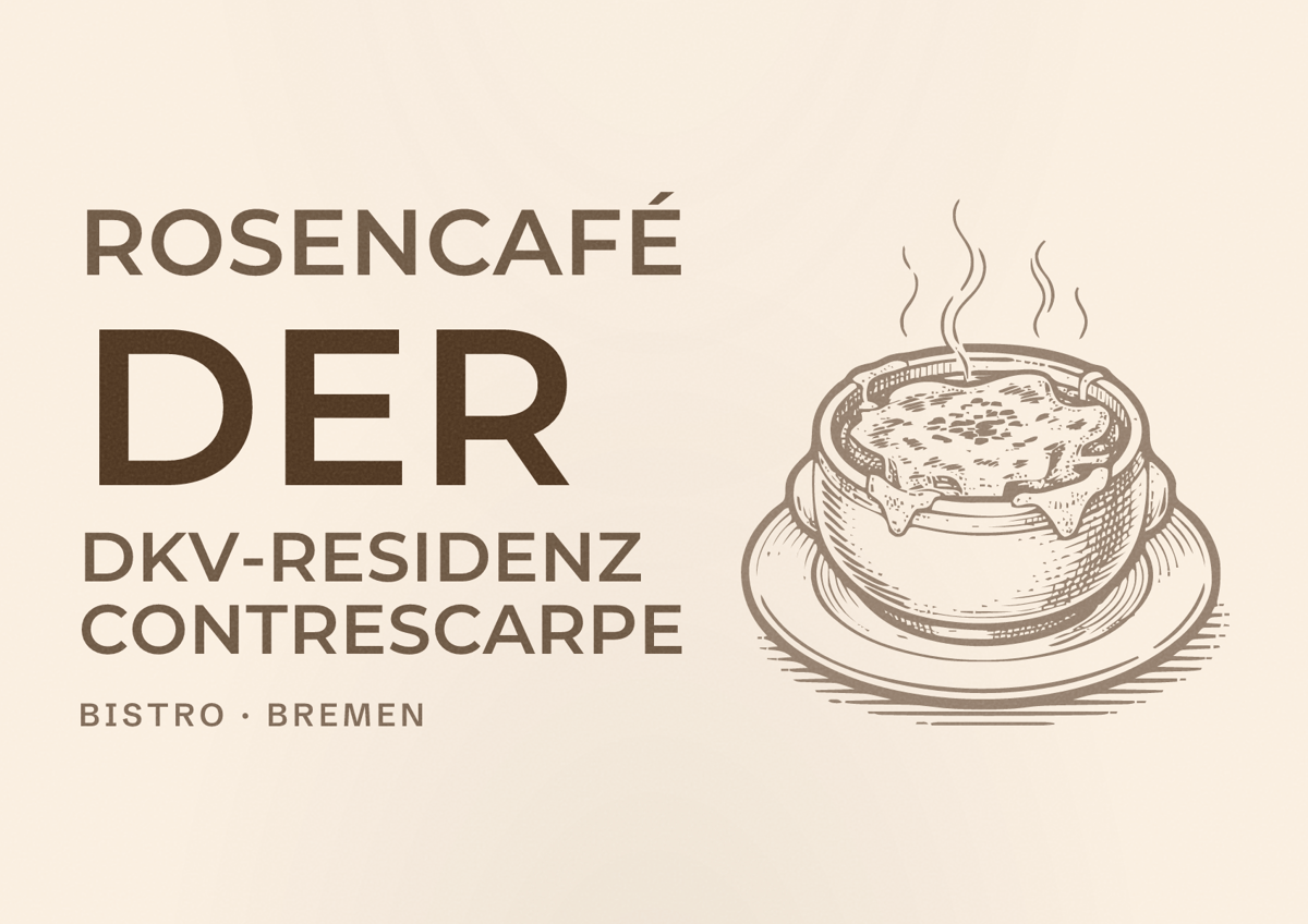 Illustriertes Poster von Rosencafé der DKV-Residenz Contrescarpe, Bistro in Bremen