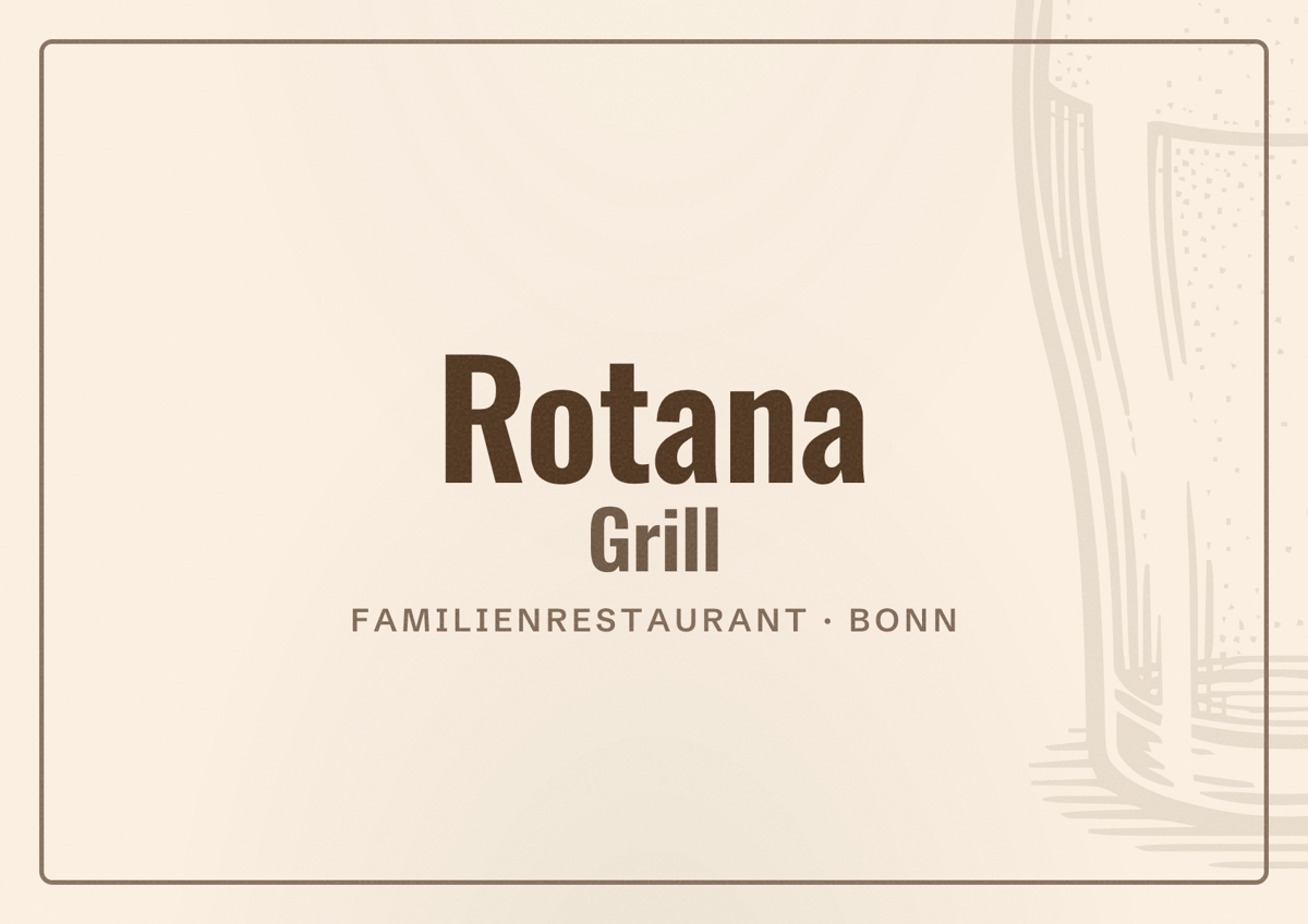 Illustriertes Poster von Rotana Grill, Familienrestaurant in Bonn