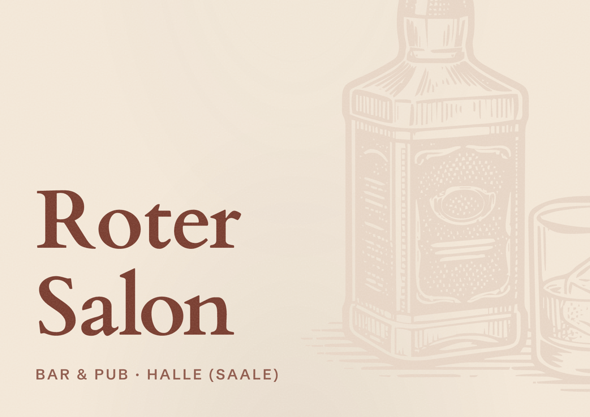 Illustriertes Poster von Roter Salon, Bar & Pub in Halle (Saale)