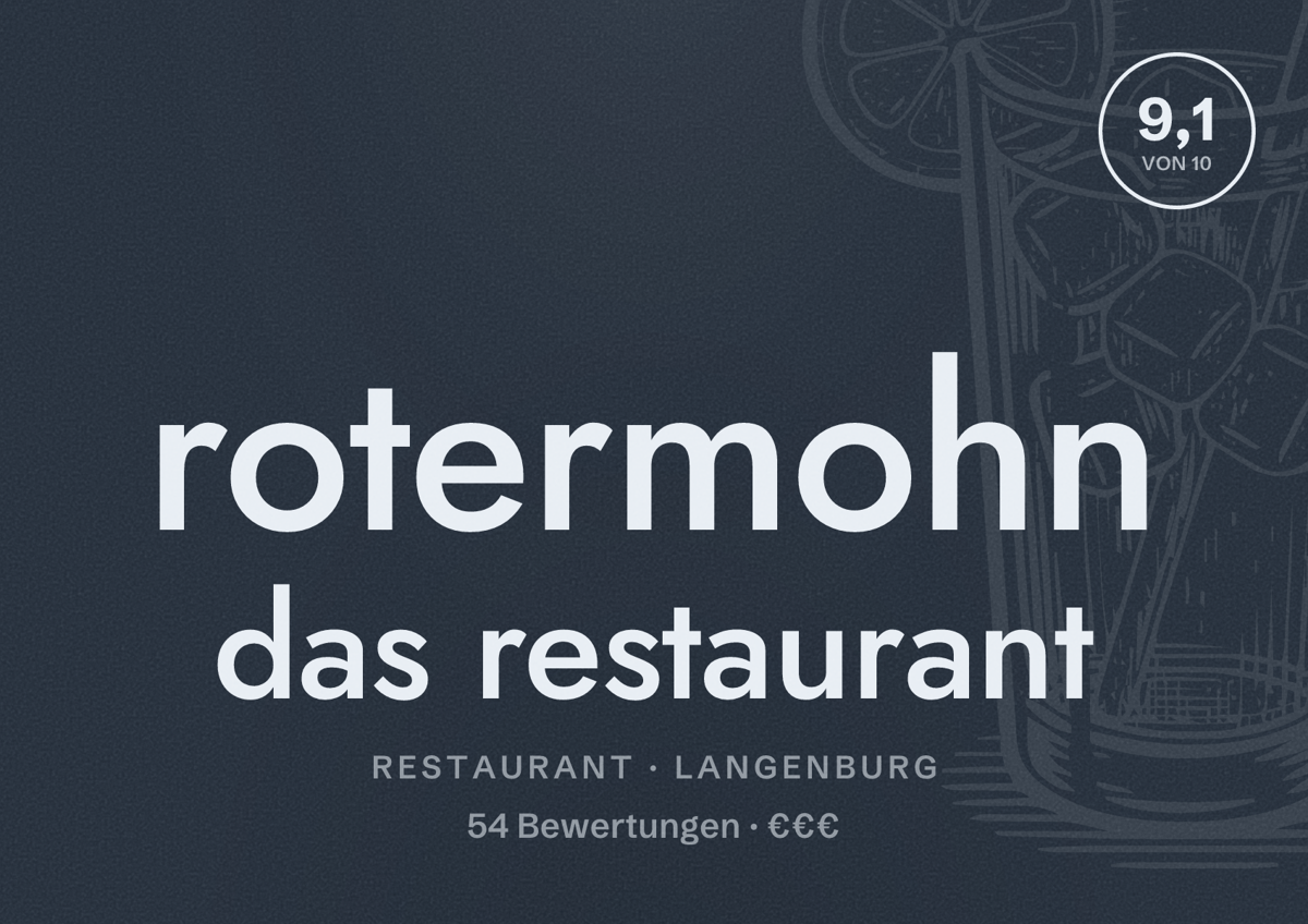 Illustriertes Poster von rotermohn das restaurant, Restaurant in Langenburg: Bewertung 9,1 von 10 aus 54 Bewertungen, Preisniveau €€€