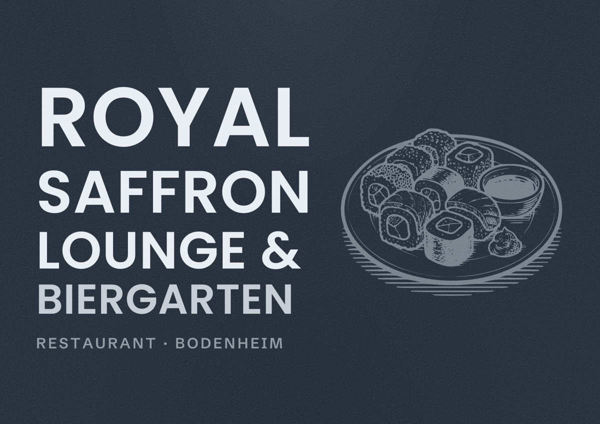 Illustriertes Poster von Royal Saffron Lounge & Biergarten, Restaurant in Bodenheim