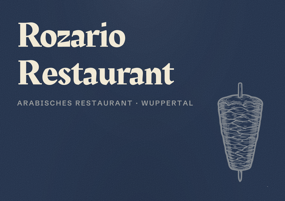 Illustriertes Poster von Rozario Restaurant, Arabisches Restaurant in Wuppertal