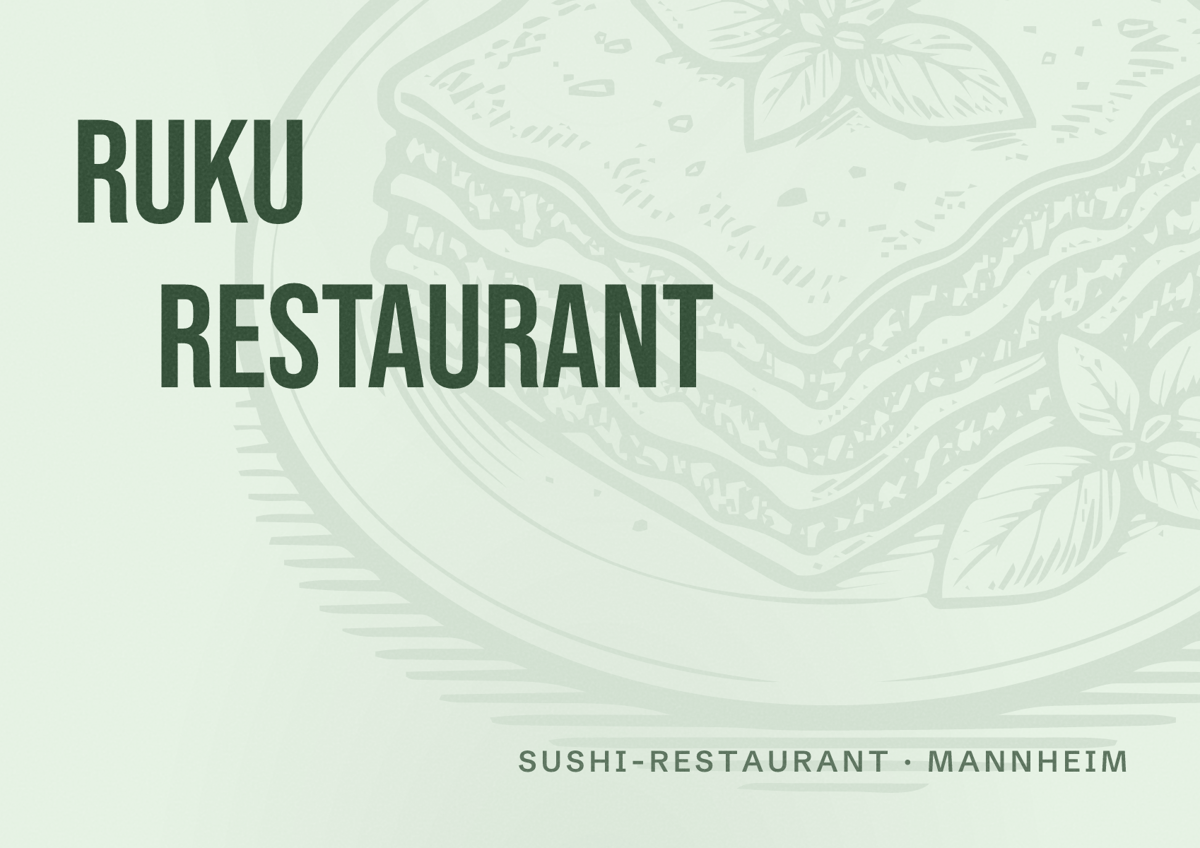 Illustriertes Poster von Ruku Restaurant, Sushi-Restaurant in Mannheim