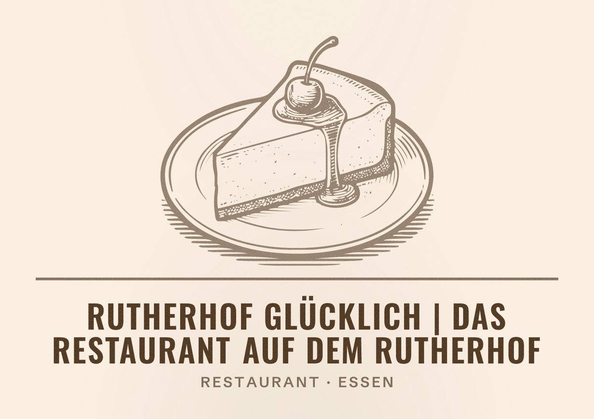 Illustriertes Poster von Rutherhof Glücklich | Das Restaurant auf dem Rutherhof, Restaurant in Essen
