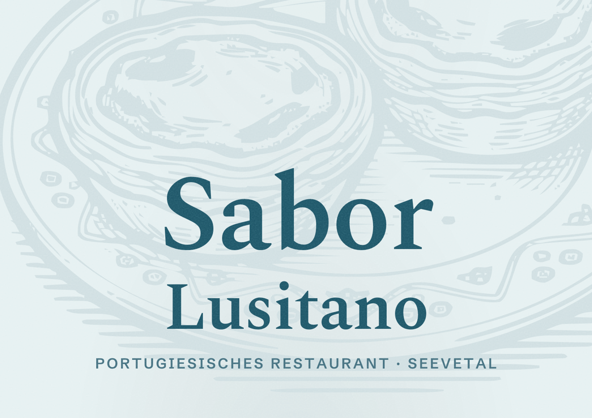 Illustriertes Poster von Sabor Lusitano, Portugiesisches Restaurant in Seevetal