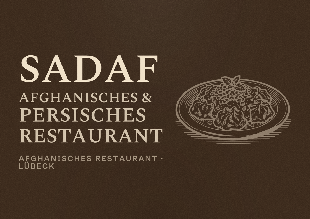 Illustriertes Poster von Sadaf Afghanisches & Persisches Restaurant, Afghanisches Restaurant in Lübeck