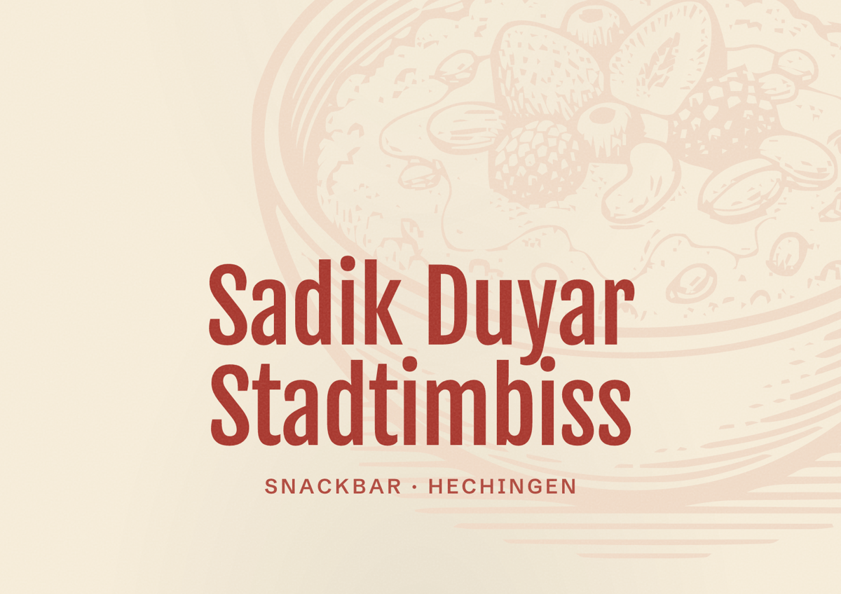 Illustriertes Poster von Sadik Duyar Stadtimbiss, Snackbar in Hechingen