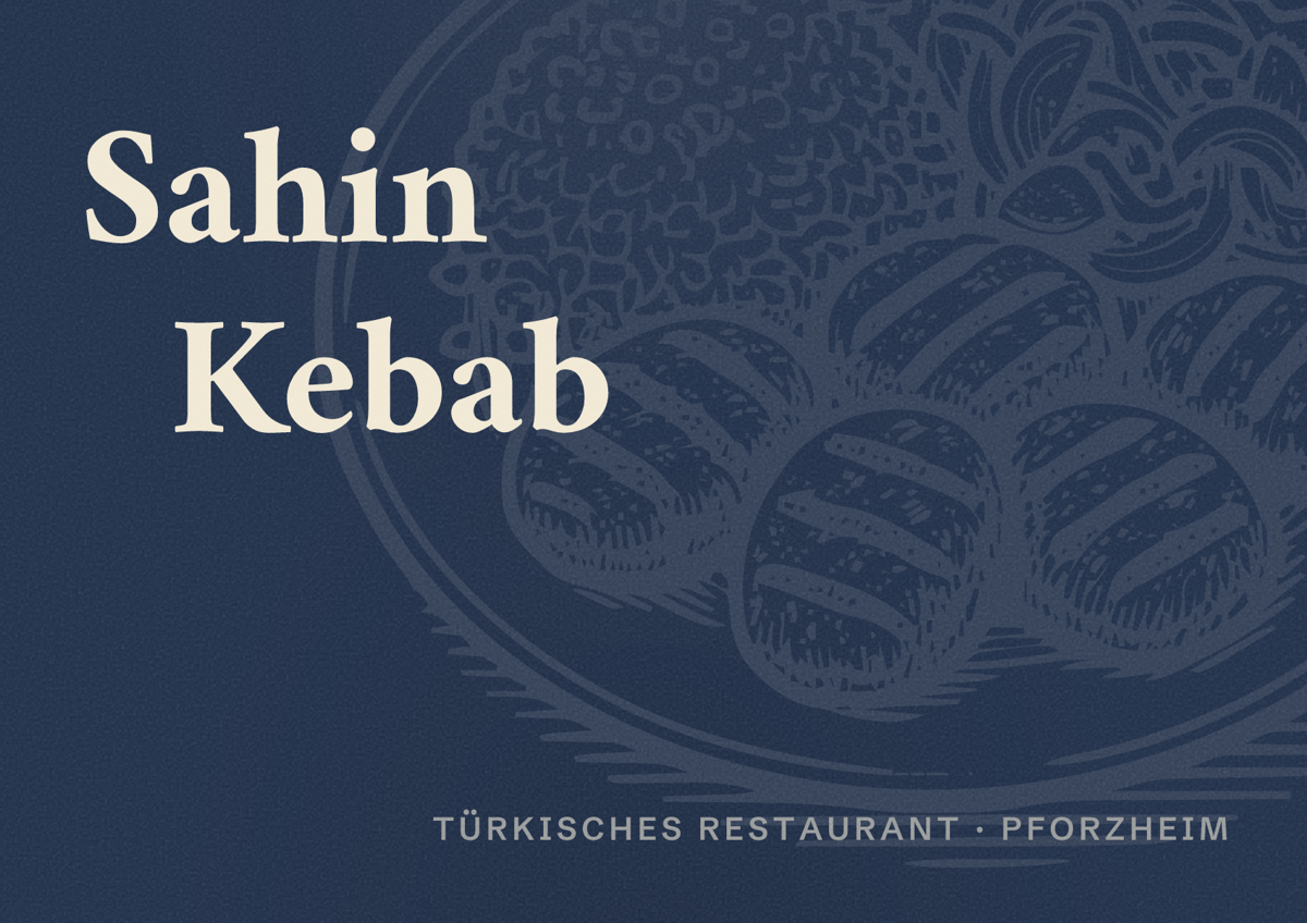 Illustriertes Poster von Sahin Kebab, Türkisches Restaurant in Pforzheim