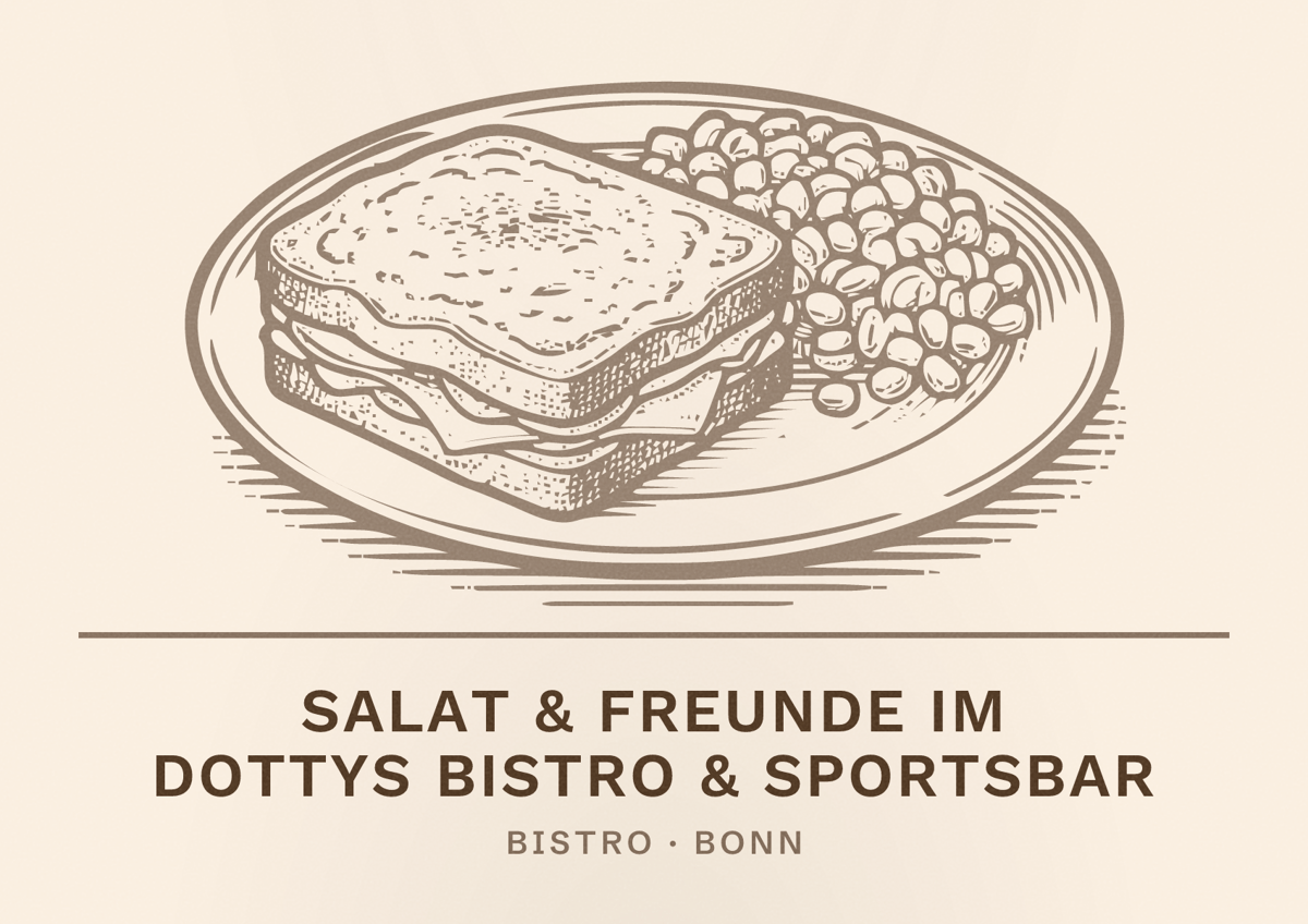 Illustriertes Poster von Salat & Freunde im Dottys Bistro & Sportsbar, Bistro in Bonn