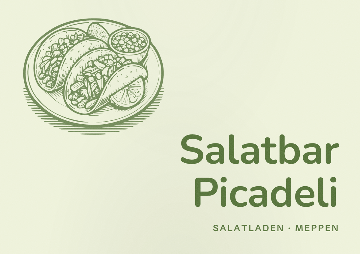 Illustriertes Poster von Salatbar Picadeli, Salatladen in Meppen