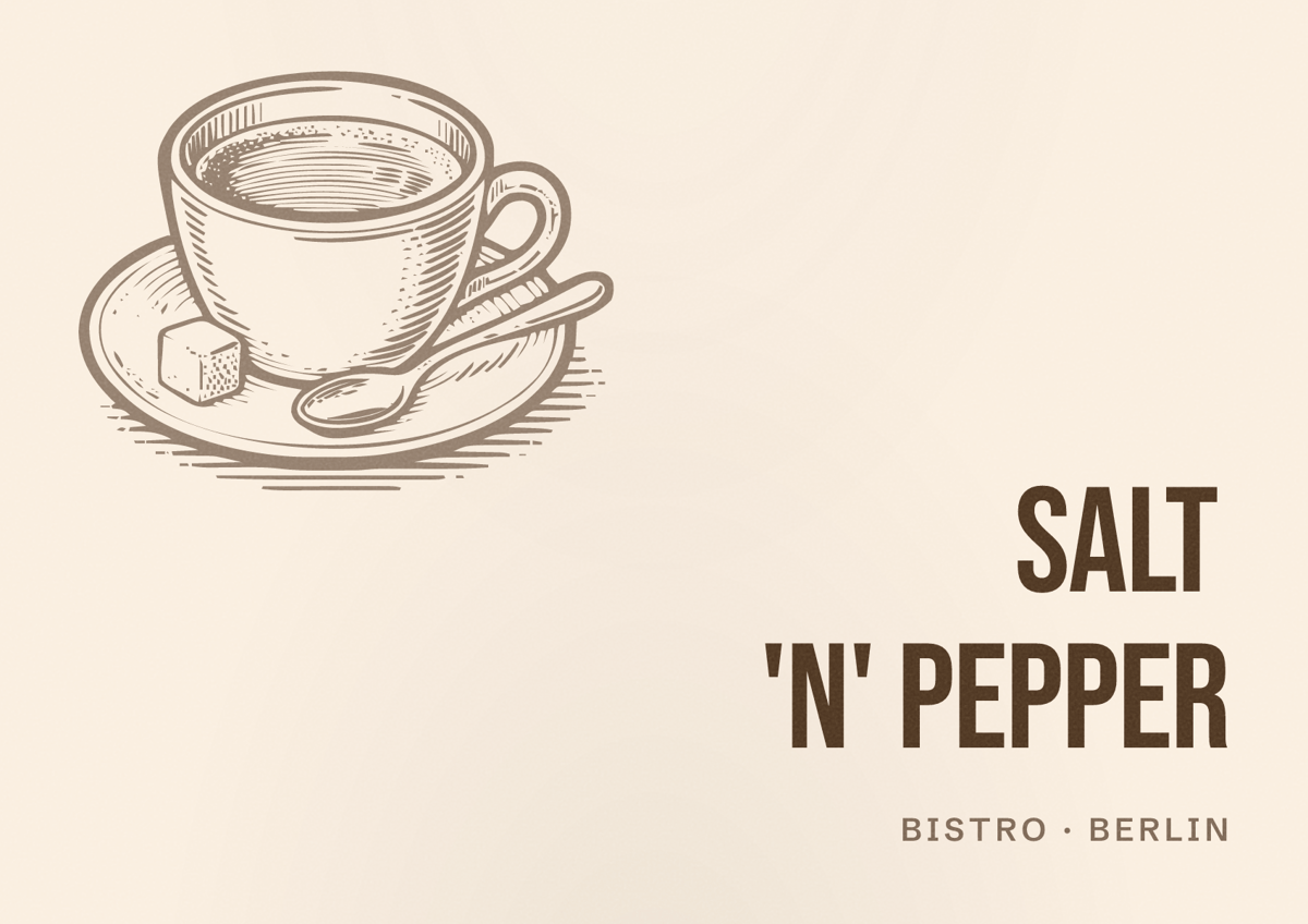 Illustriertes Poster von Salt 'N' Pepper, Bistro in Berlin