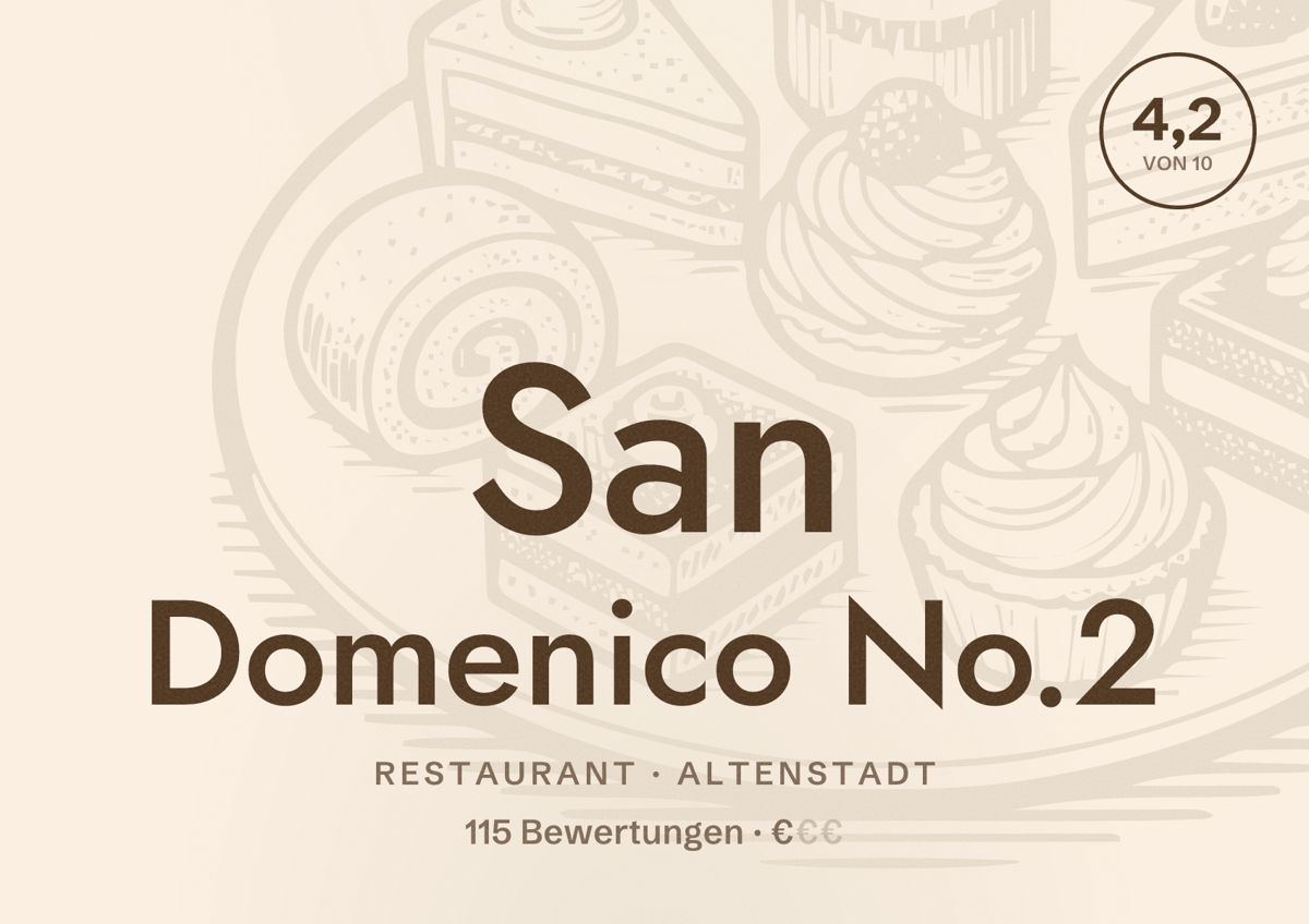 Illustriertes Poster von San Domenico No.2, Restaurant in Altenstadt: Bewertung 4,2 von 10 aus 115 Bewertungen, Preisniveau €