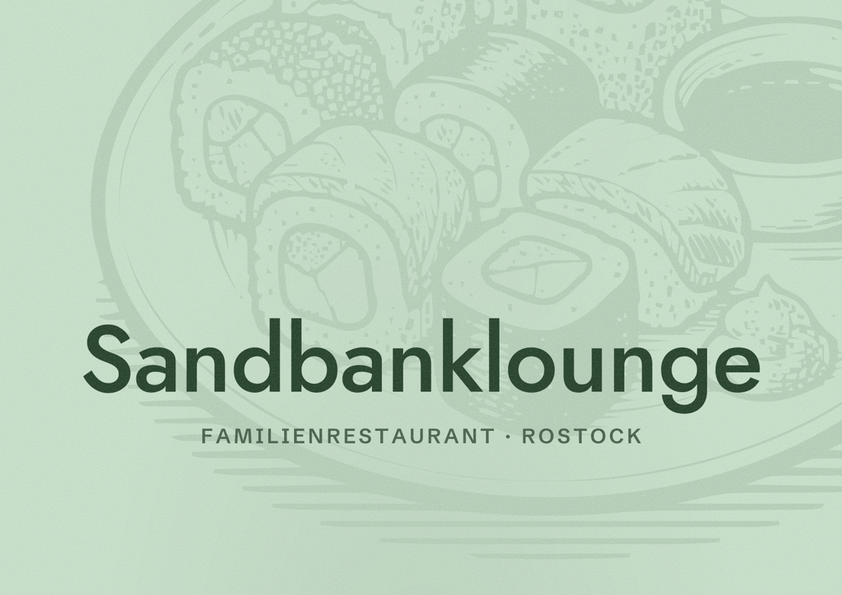 Illustriertes Poster von Sandbanklounge, Familienrestaurant in Rostock