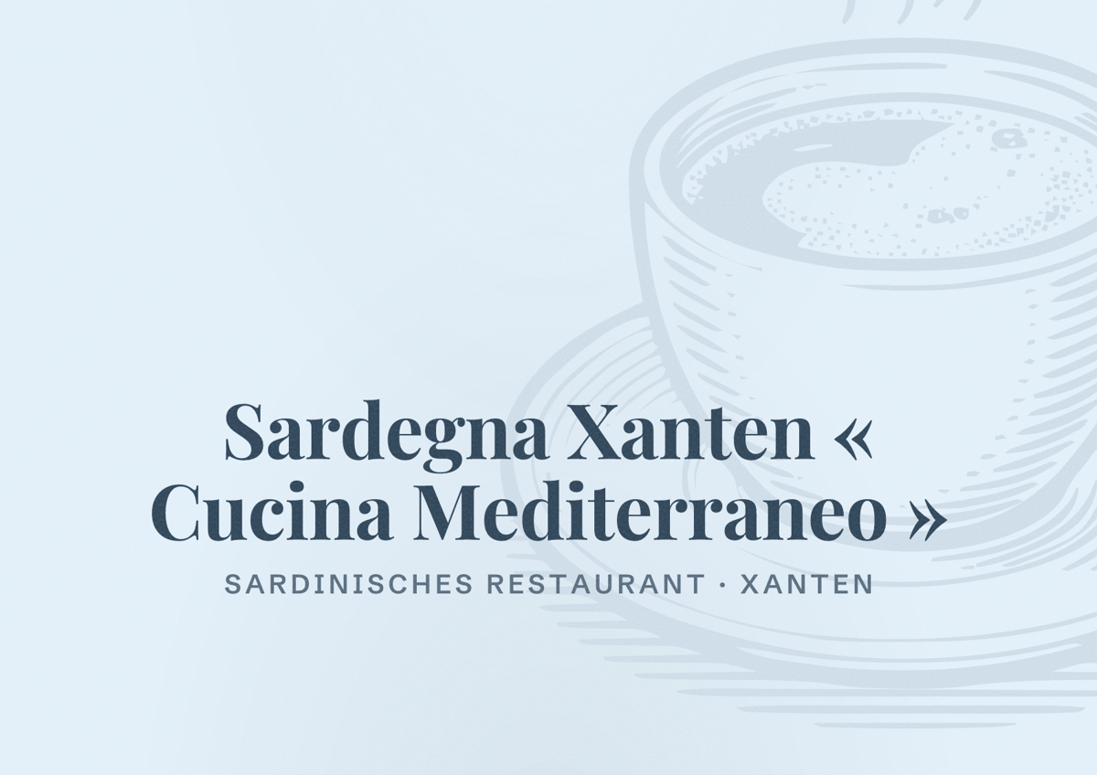 Illustriertes Poster von Sardegna Xanten « Cucina Mediterraneo », Sardinisches Restaurant in Xanten