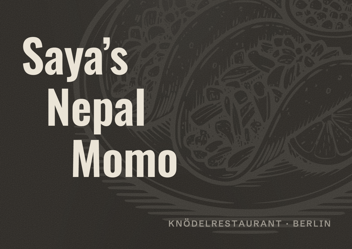 Illustriertes Poster von Saya’s Nepal Momo, Knödelrestaurant in Berlin