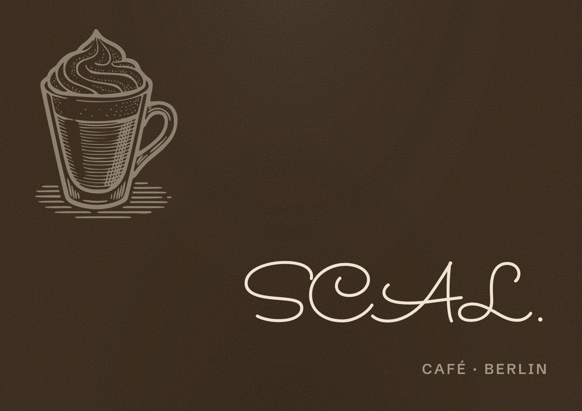 Illustriertes Poster von SCAL., Café in Berlin