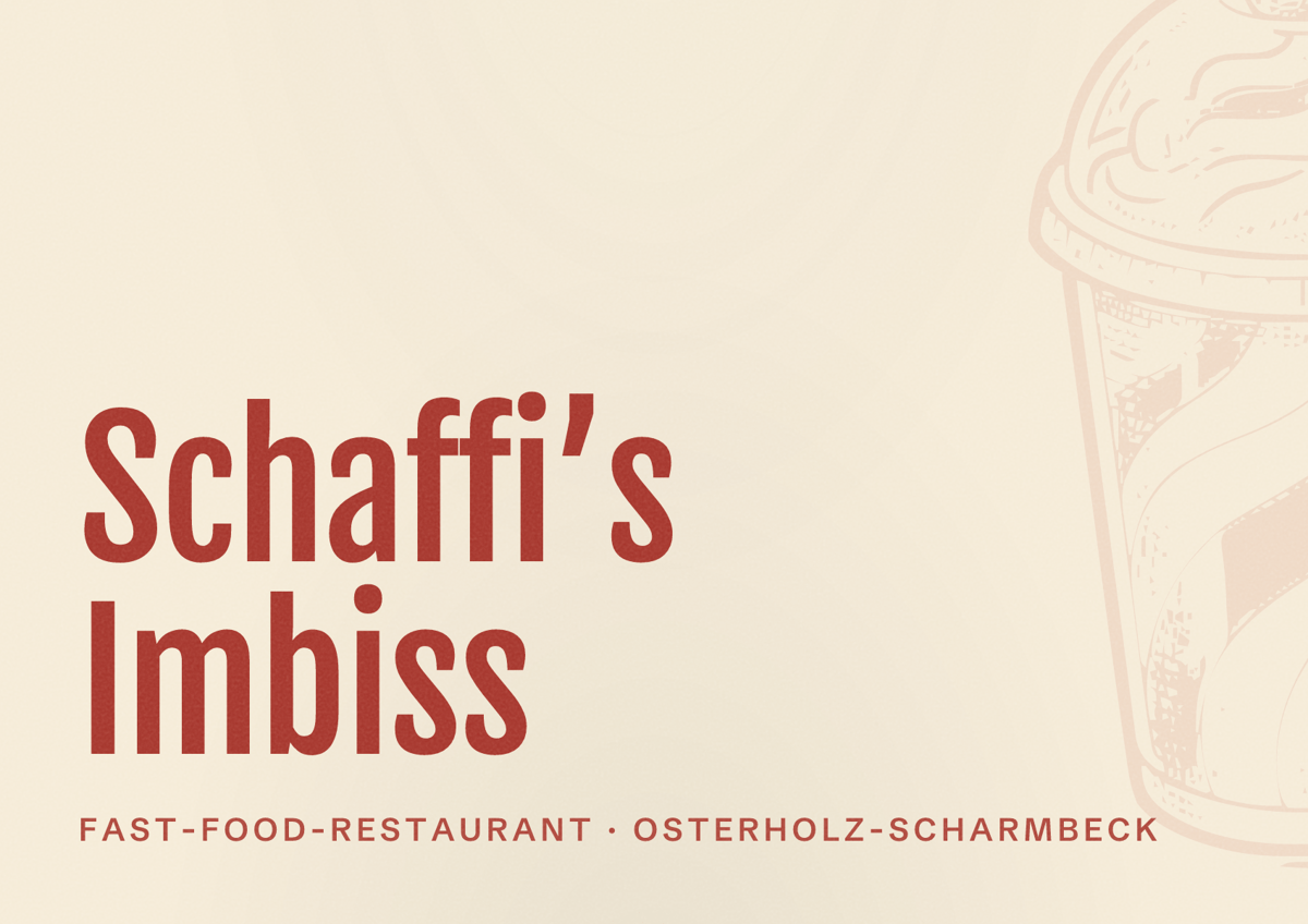 Illustriertes Poster von Schaffi’s Imbiss, Fast-Food-Restaurant in Osterholz-Scharmbeck