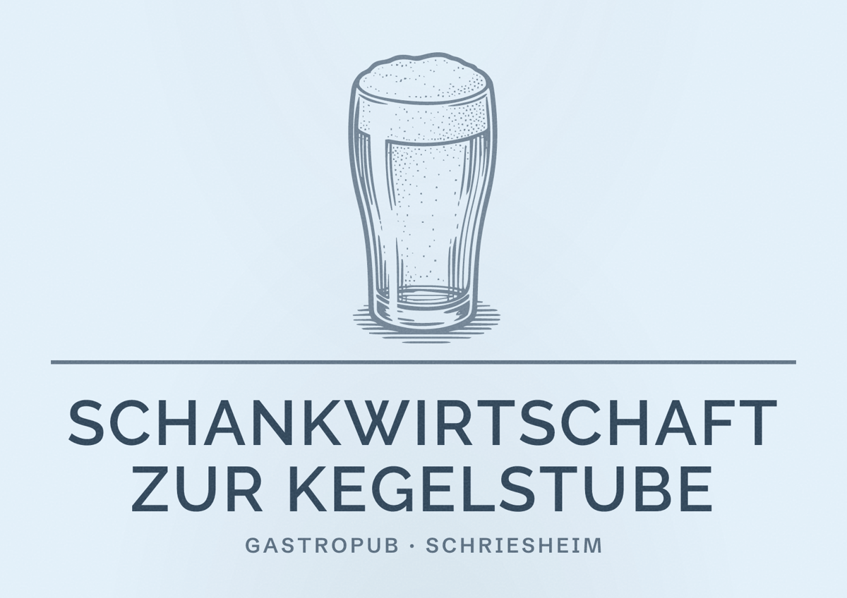 Illustriertes Poster von Schankwirtschaft Zur Kegelstube, Gastropub in Schriesheim