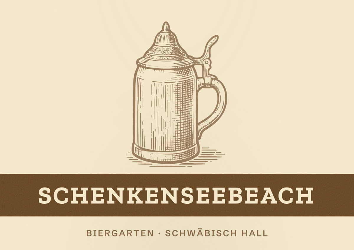 Illustriertes Poster von SchenkenseeBeach, Biergarten in Schwäbisch Hall