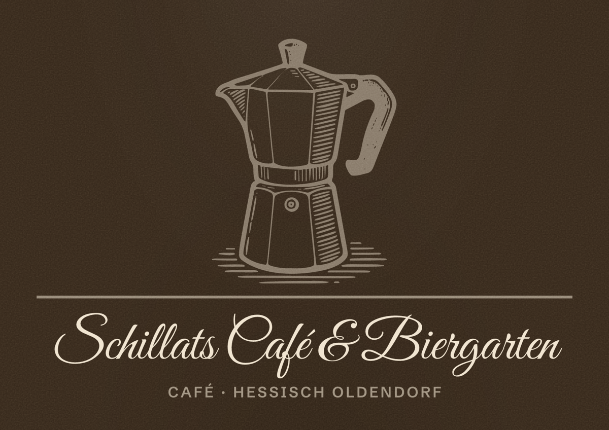 Illustriertes Poster von Schillats Café & Biergarten, Café in Hessisch Oldendorf