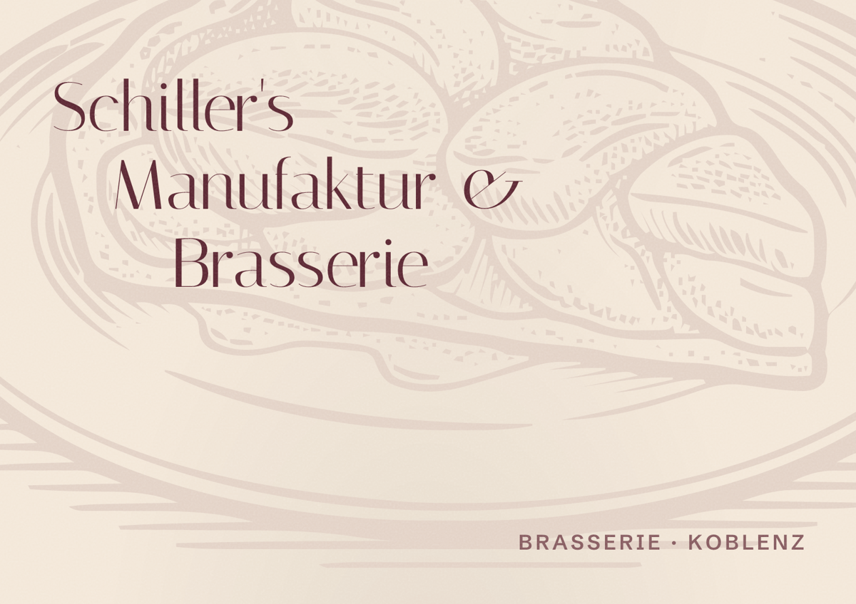 Illustriertes Poster von Schiller's Manufaktur & Brasserie, Brasserie in Koblenz