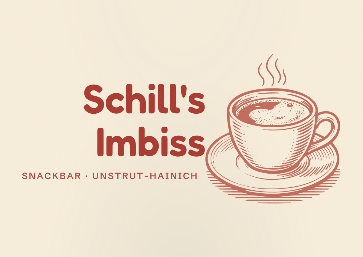 Illustriertes Poster von Schill's Imbiss, Snackbar in Unstrut-Hainich