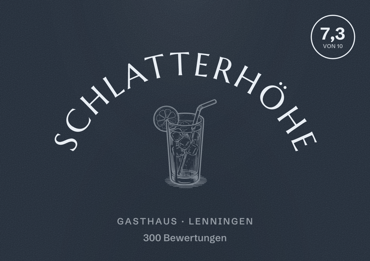 Illustriertes Poster von Schlatterhöhe, Gasthaus in Lenningen: Bewertung 7,3 von 10 aus 300 Bewertungen