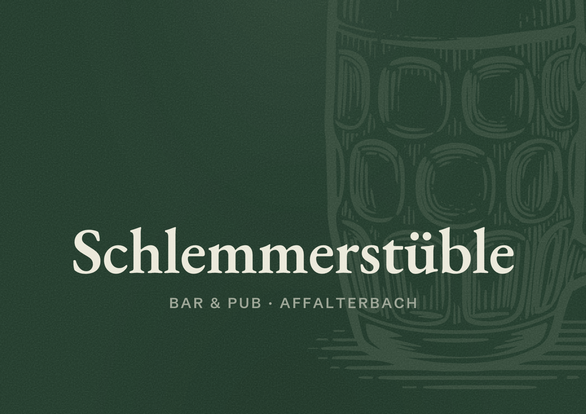 Illustriertes Poster von Schlemmerstüble, Bar & Pub in Affalterbach