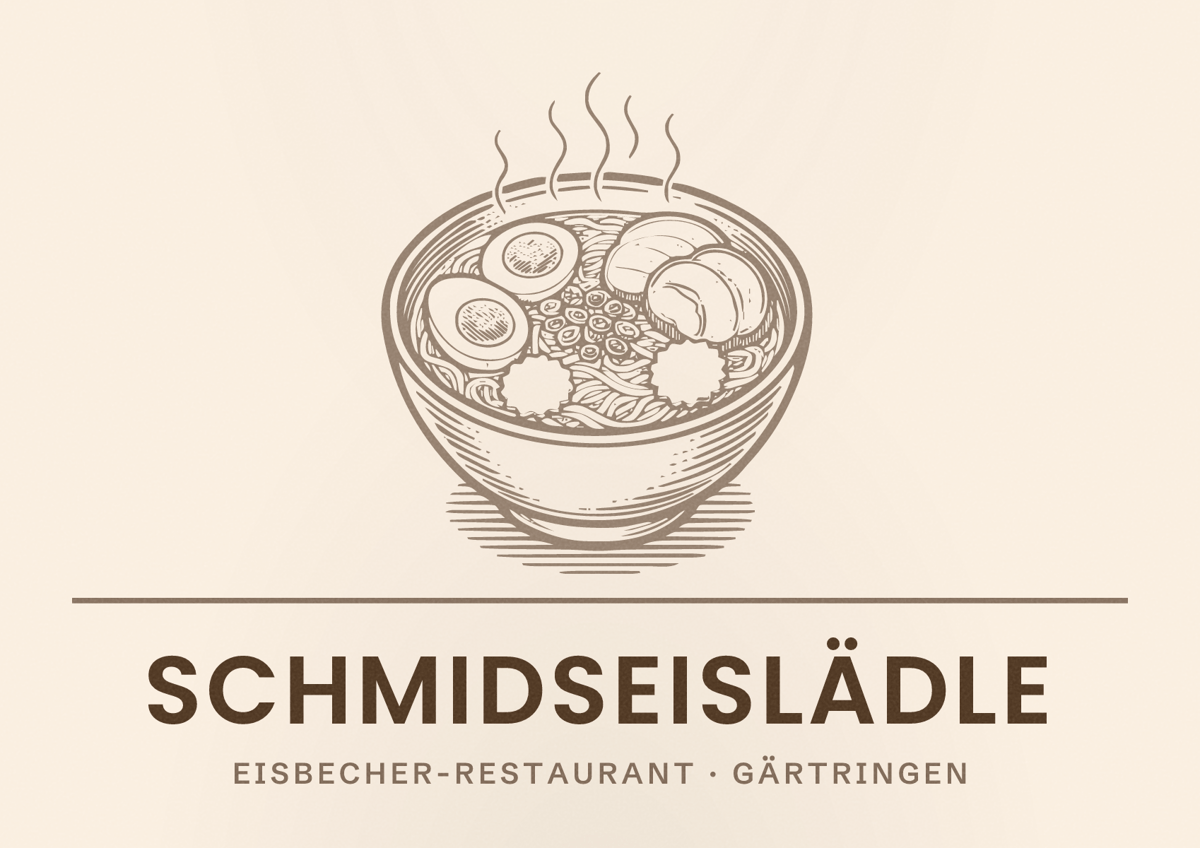 Illustriertes Poster von SchmidsEislädle, Eisbecher-Restaurant in Gärtringen