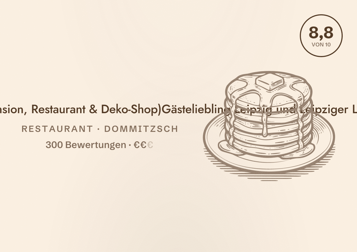 Illustriertes Poster von Schmidtalien | Schlemmen & Schlummern (Pension, Restaurant & Deko-Shop)Gästeliebling Leipzig und Leipziger Land 2024 und 2026, Restaurant in Dommitzsch: Bewertung 8,8 von 10 aus 300 Bewertungen, Preisniveau €€