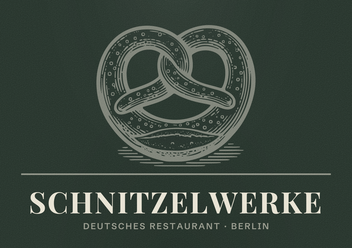 Illustriertes Poster von Schnitzelwerke, Deutsches Restaurant in Berlin