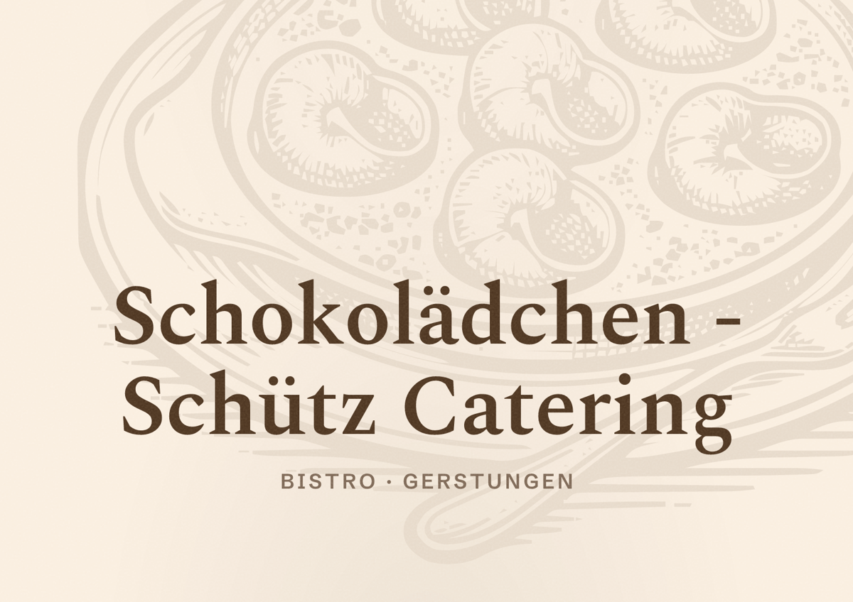 Illustriertes Poster von Schokolädchen - Schütz Catering, Bistro in Gerstungen