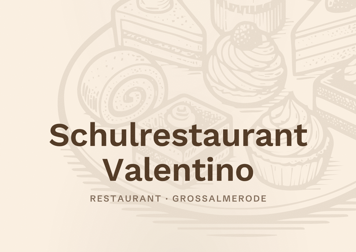 Illustriertes Poster von Schulrestaurant Valentino, Restaurant in Großalmerode