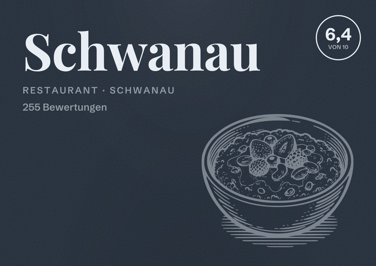 Illustriertes Poster von Schwanau, Restaurant in Schwanau: Bewertung 6,4 von 10 aus 255 Bewertungen