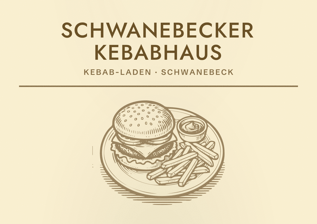 Illustriertes Poster von Schwanebecker Kebabhaus, Kebab-Laden in Schwanebeck