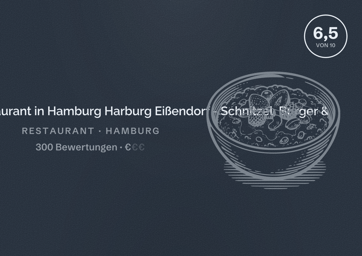 Illustriertes Poster von Schweinske Restaurant in Hamburg Harburg Eißendorf - Schnitzel, Burger &, Restaurant in Hamburg: Bewertung 6,5 von 10 aus 300 Bewertungen, Preisniveau €