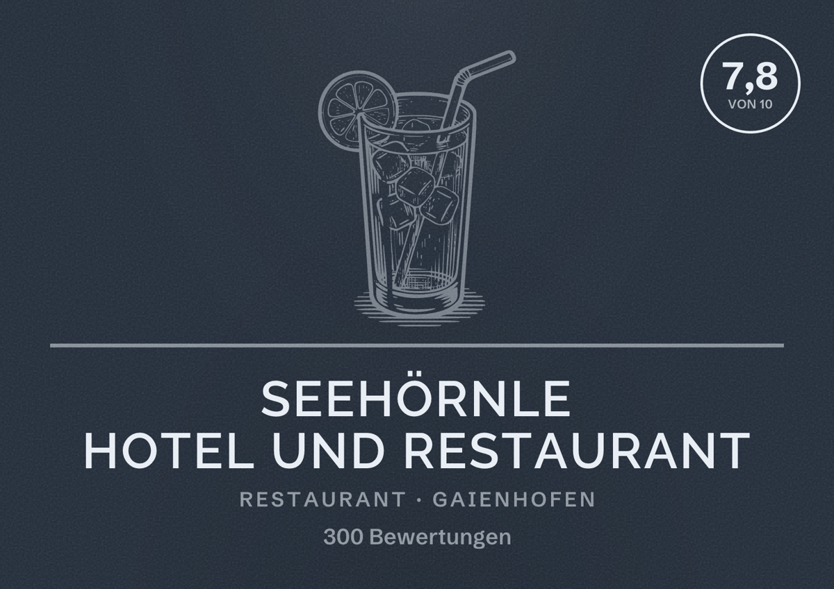 Illustriertes Poster von Seehörnle Hotel und Restaurant, Restaurant in Gaienhofen: Bewertung 7,8 von 10 aus 300 Bewertungen