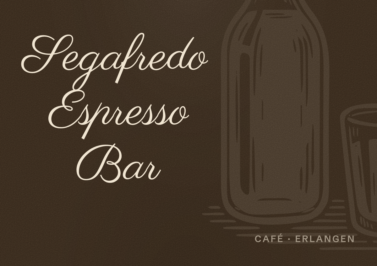 Illustriertes Poster von Segafredo Espresso Bar, Café in Erlangen