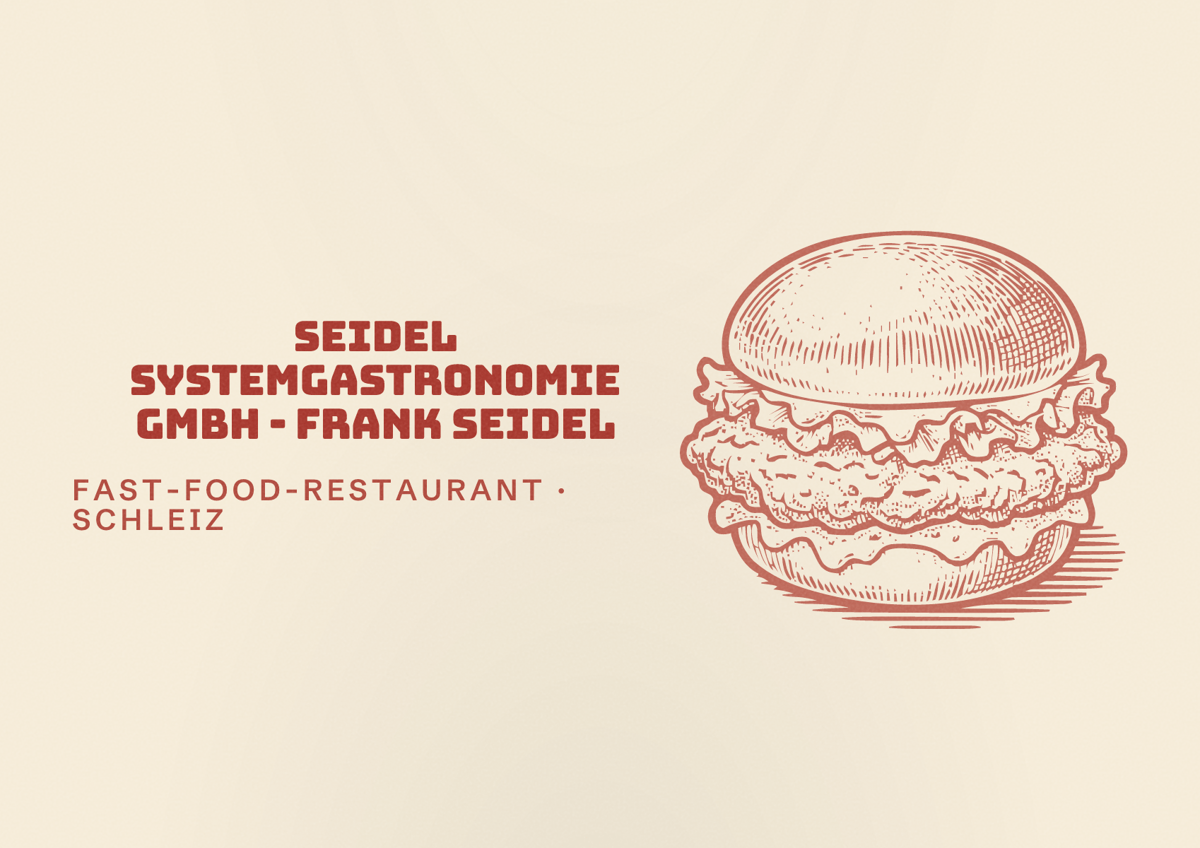 Illustriertes Poster von Seidel Systemgastronomie GmbH - Frank Seidel, Fast-Food-Restaurant in Schleiz