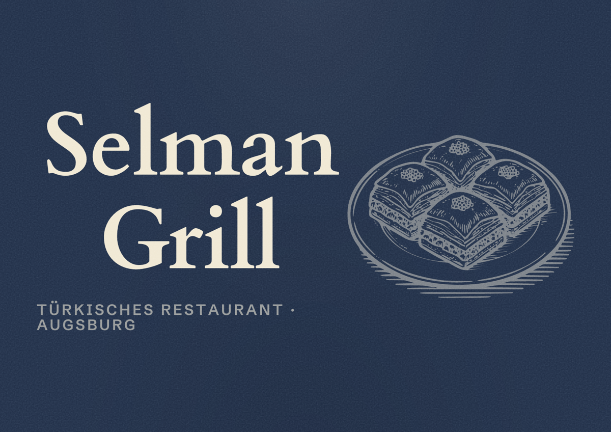 Illustriertes Poster von Selman Grill, Türkisches Restaurant in Augsburg