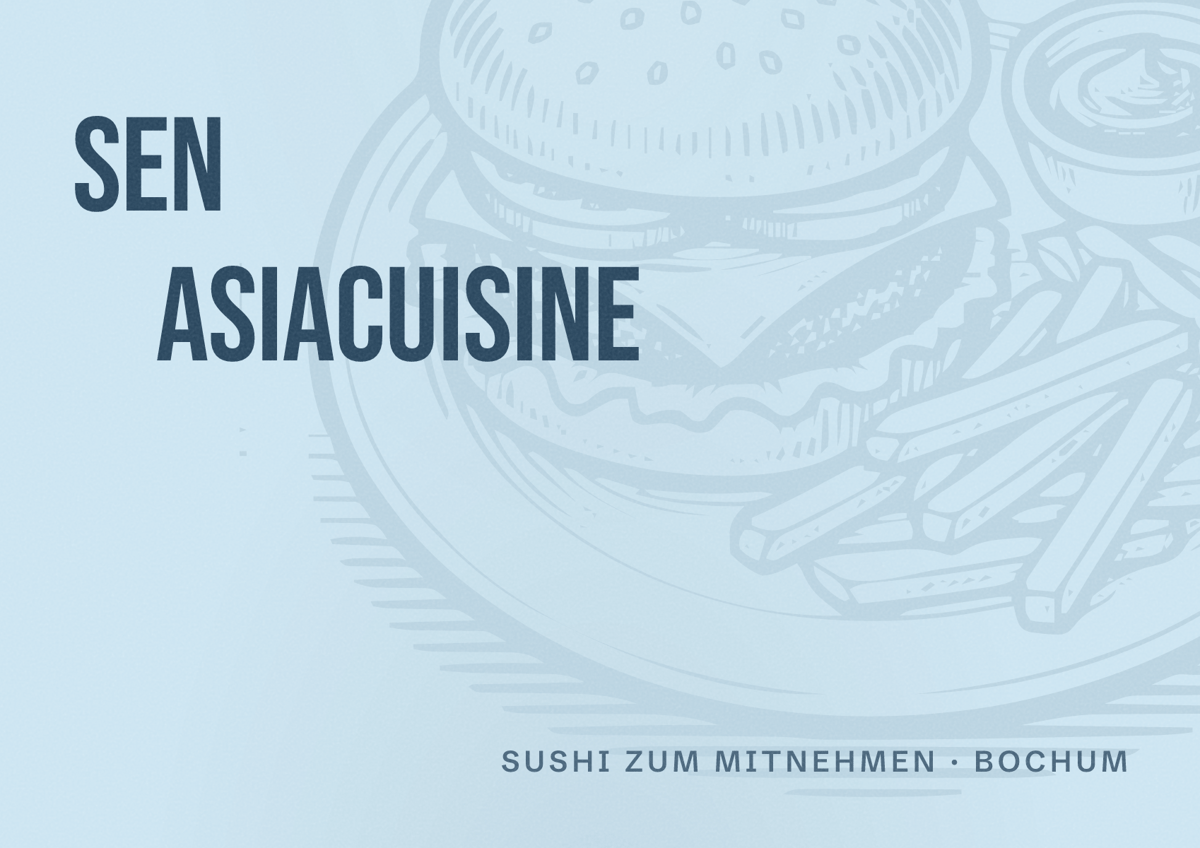Illustriertes Poster von Sen Asiacuisine, Sushi zum Mitnehmen in Bochum