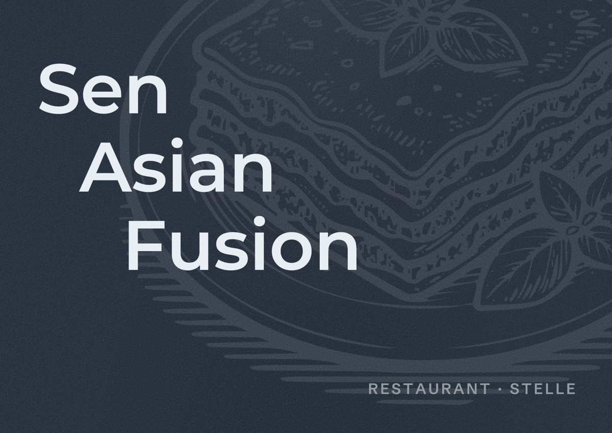 Illustriertes Poster von Sen Asian Fusion, Restaurant in Stelle