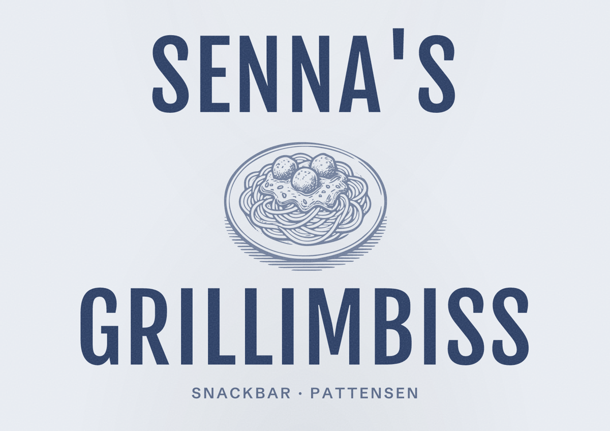 Illustriertes Poster von Senna's Grillimbiss, Snackbar in Pattensen