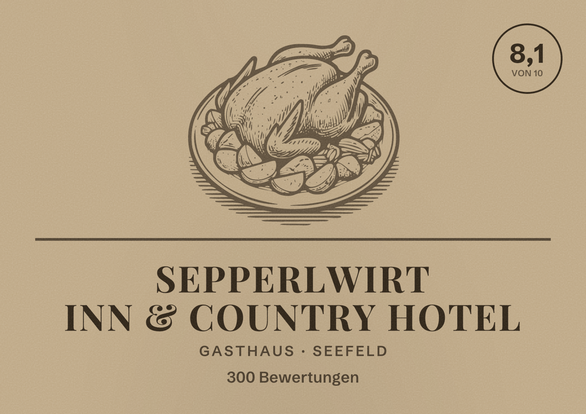 Illustriertes Poster von SEPPERLWIRT Inn & Country Hotel, Gasthaus in Seefeld: Bewertung 8,1 von 10 aus 300 Bewertungen