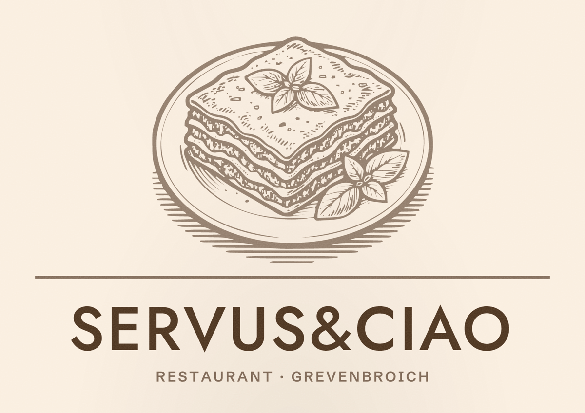 Illustriertes Poster von Servus&Ciao, Restaurant in Grevenbroich