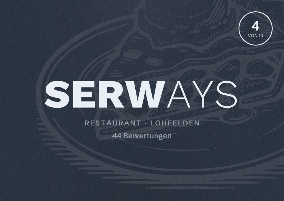Illustriertes Poster von Serways, Restaurant in Lohfelden: Bewertung 4 von 10 aus 44 Bewertungen