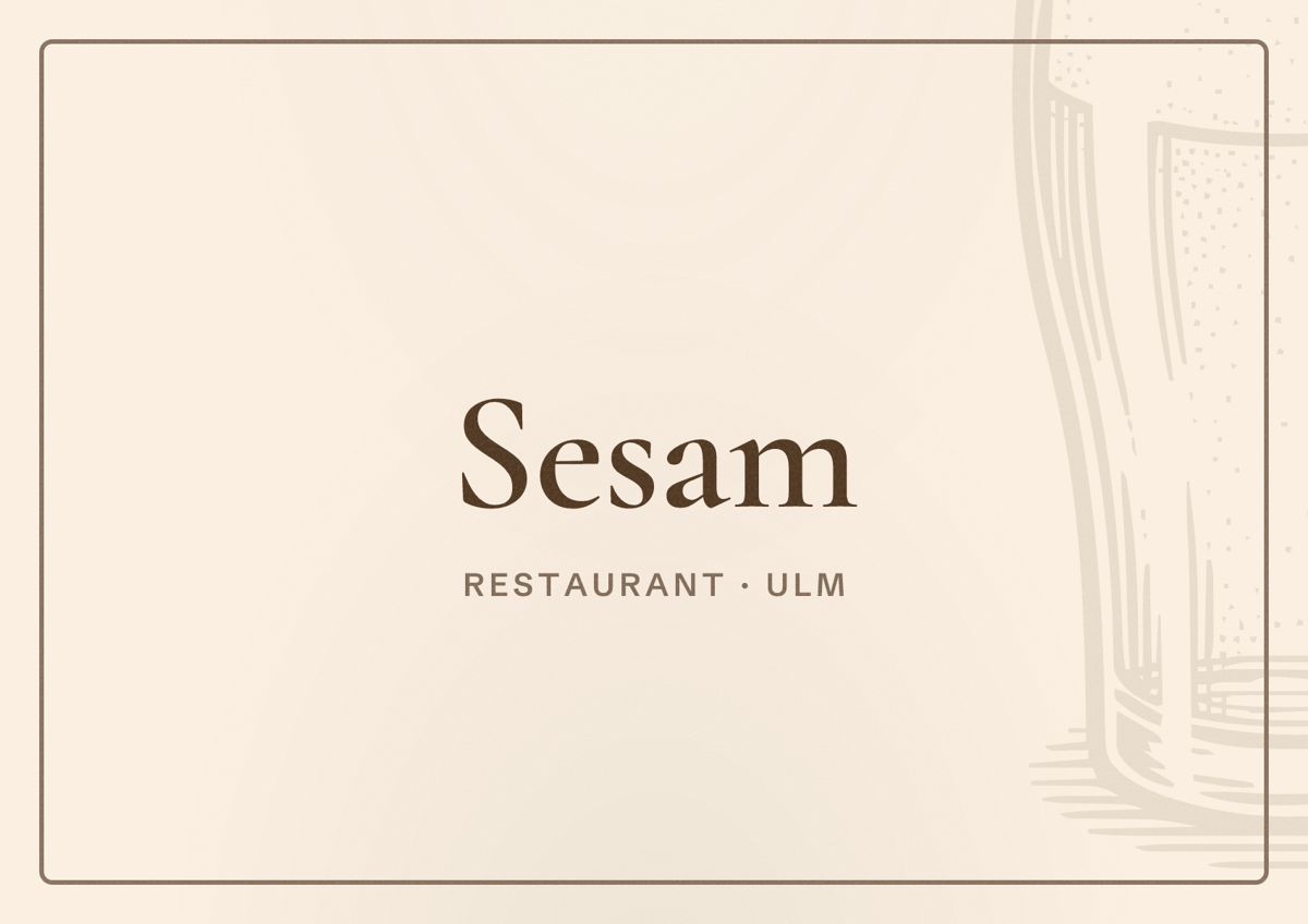 Illustriertes Poster von Sesam, Restaurant in Ulm