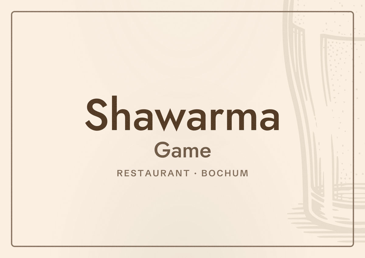 Illustriertes Poster von Shawarma Game, Restaurant in Bochum